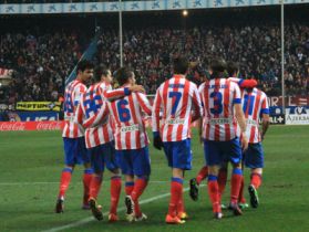 Celebración del gol de Koke Atlético Levante 12/13
