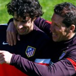 Simeone y Tiago en un entrenamiento.