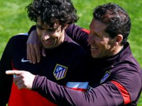 Simeone y Tiago en un entrenamiento.