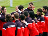 Jugadores del Atletico de Madrid en un entrenamiento