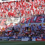 El tifo del Frente Atlético contra el Barcelona.