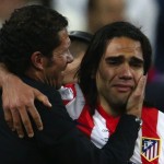 Falcao llora al lado de Simeone en la final de la Copa del Rey