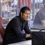 Simeone en el banquillo del Atletico de Madridac